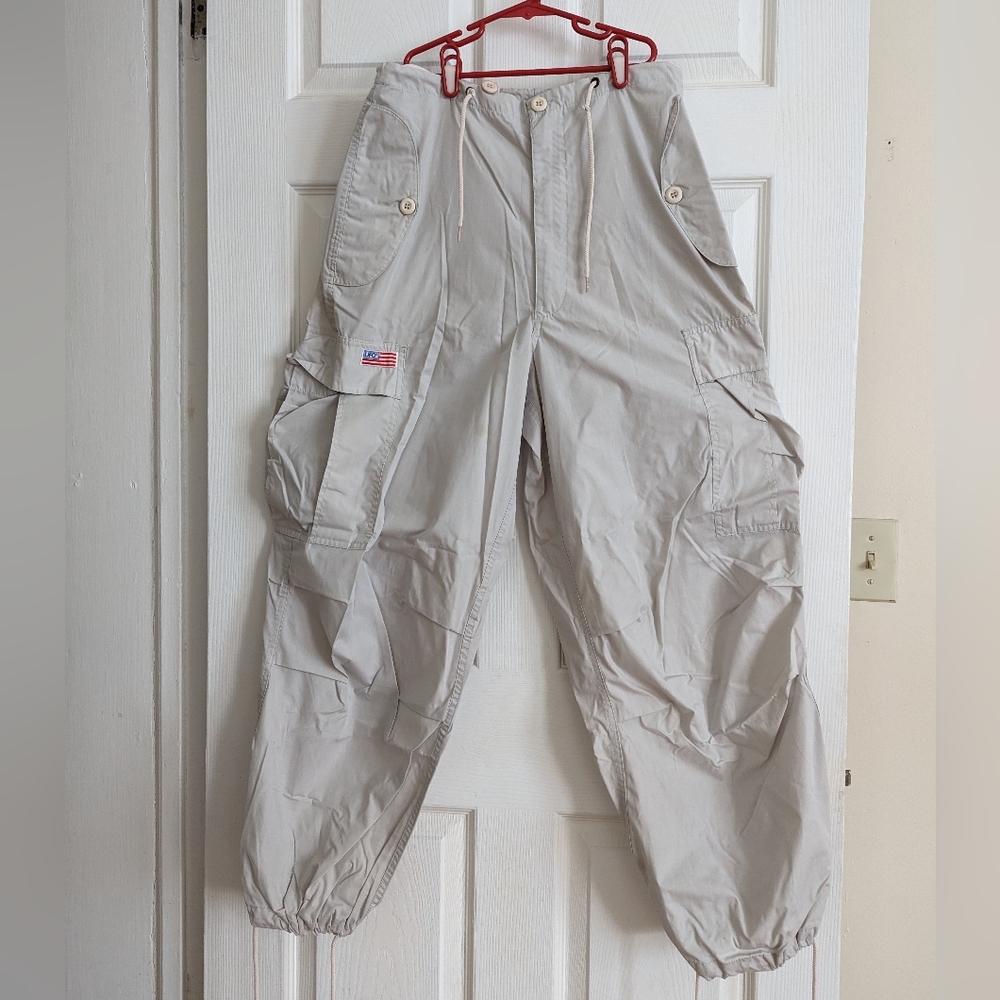 Vintage UFO parachute pants (light gray)